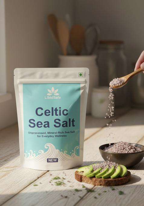 LibidSafe Celtic Sea Salt Organic 82 Minerals Coarse - Elevate Your Dishes with Hand Harvested Unmatched Flavor and Purity for Culinary Excellence (250 GM)