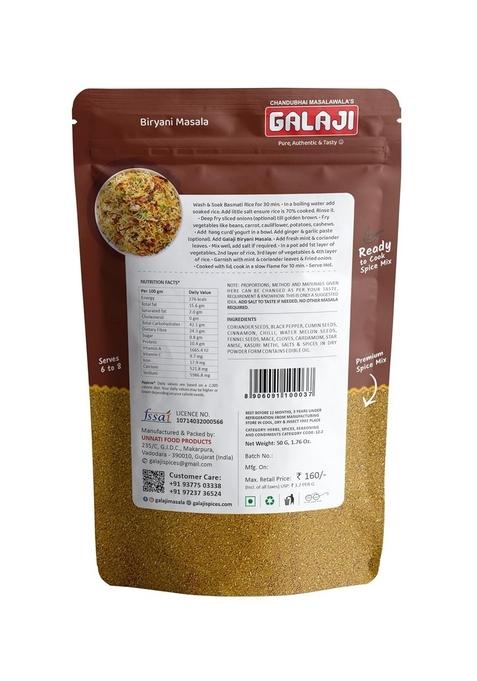 GALAJI Biryani Masala 50 Grams Homemade Powdered | for Healthy Cooking Ready to Cook All Seasonings Spices Pure & Hygiene Spice Mix