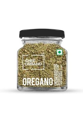 CHEF URBANO Oregano 70 g | Italian Herbs Pizza and Pasta Seasoning Premium Spices Flakes/Leaves Glass Bottle