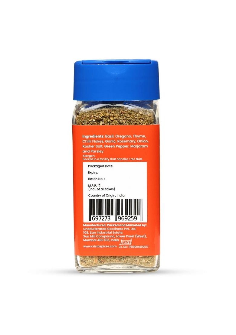 CRISTA Classic Italian Seasoning | Pizza & Pasta Vegan Fresh Flavourful Zero added Colours, Fillers, Additives Preservatives 40 gms