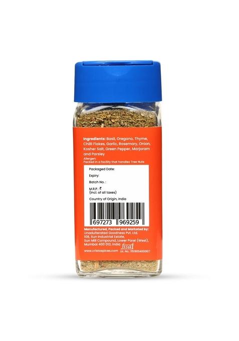 CRISTA Classic Italian Seasoning | Pizza & Pasta Vegan Fresh Flavourful Zero added Colours, Fillers, Additives Preservatives 40 gms