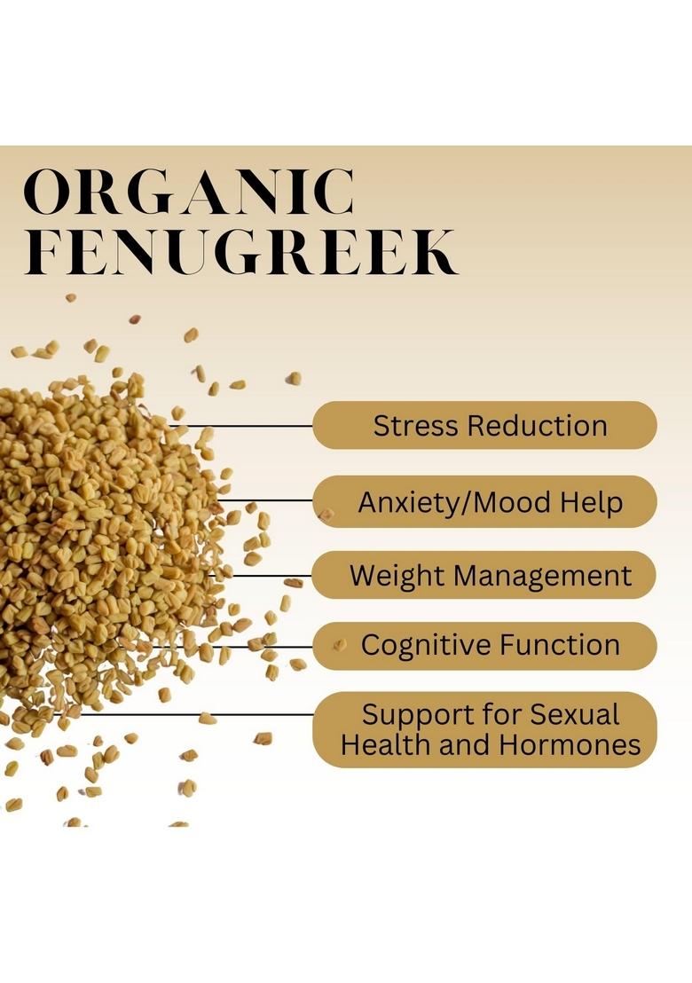 NNorganic Fenugreek Seeds 1 kg, (methi) Natural Whole Spice, Resealable Pouch | methi dana