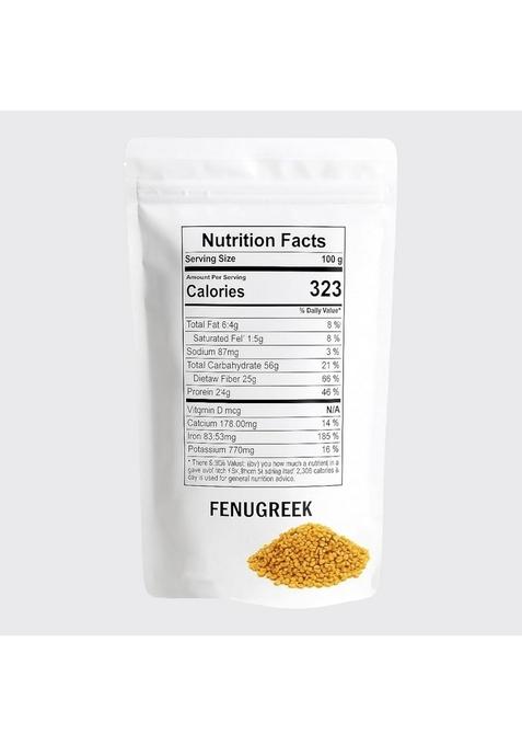 NNorganic Fenugreek Seeds 1 kg, (methi) Natural Whole Spice, Resealable Pouch | methi dana