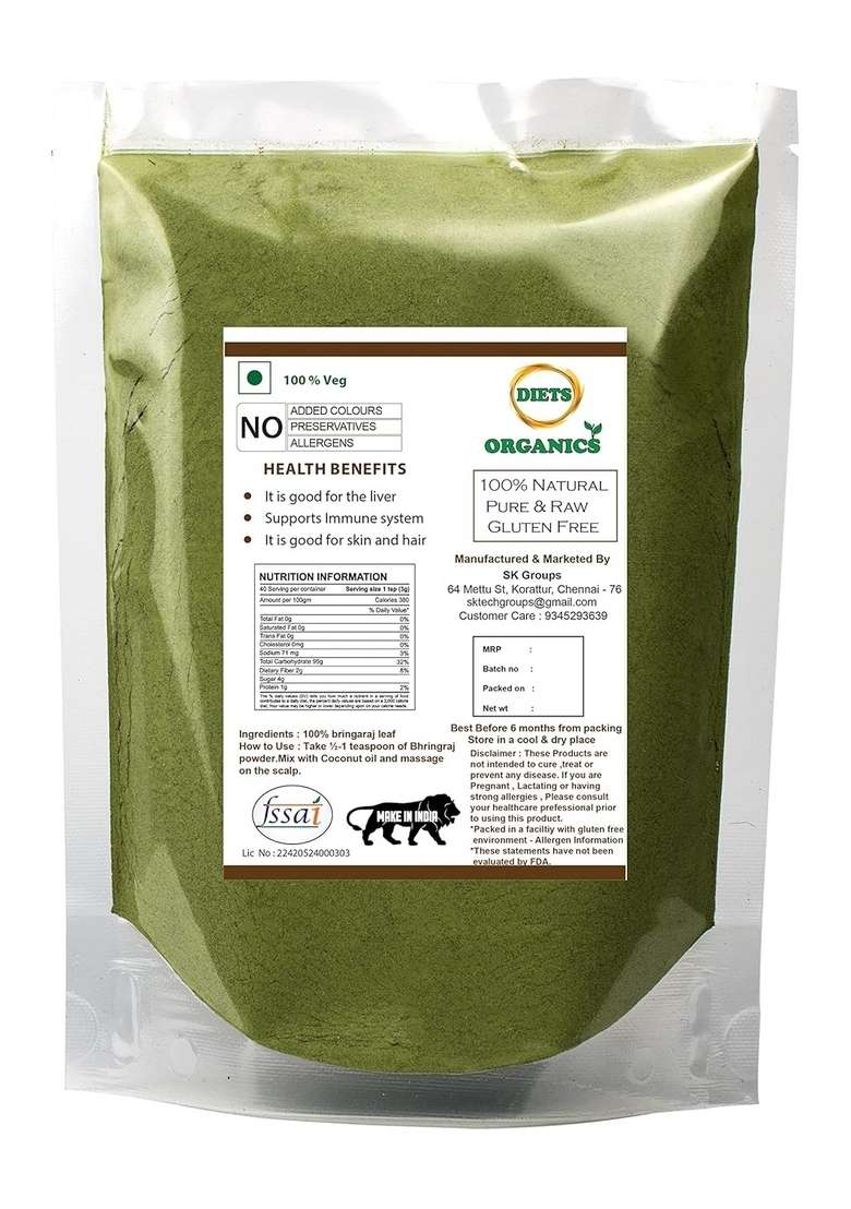 DIETS ORGANICS White Karisalankanni Powder | Bringaraj Kayonni false Daicy -100Gms pack of 1 - Indya