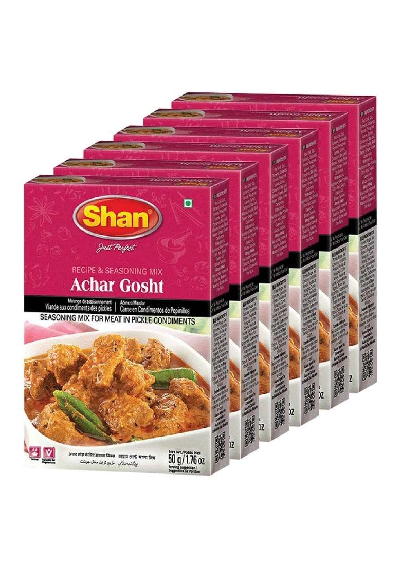 Shan Achar Gosht Masala, 1.76 oz 50 g, 6 Pack - Indya