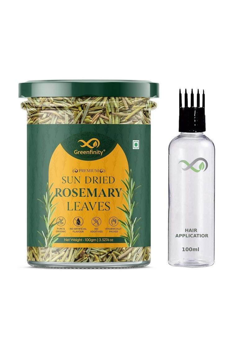 GreenFinity Sun Dried Rosemary Leaves For Hair Growth Aromatic Herb Cooking, Seasoning, Soups, Salads, Herbal Teas And Garnishing|Healthy Eye Problems, Hair, Immunity Digestion ,100 Gram