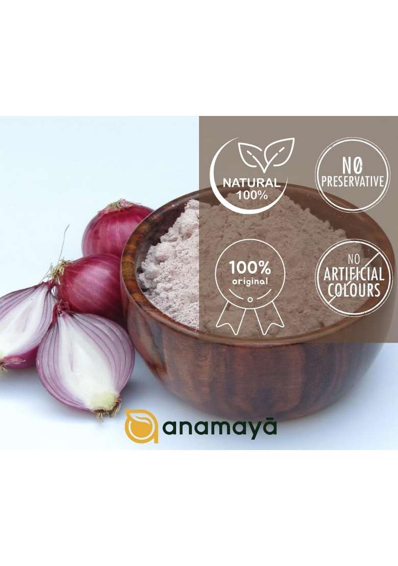 anamaya Dry Red Onion Powder | Natural , Dehydrated Simplifies Cooking & helps in Hair Growth Laal Pyaz ka No more tears| Grown Harvested Erode |100 gms Pack of 1 - Indya
