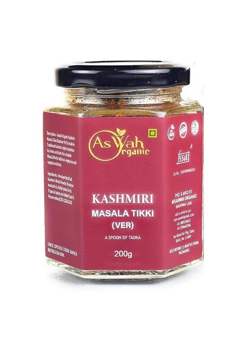AsWah Organic Kashmiri Masala Tikki, Vaaer 200g Grams, Ready to Use Tadka Blended Spices & Herbs Premix