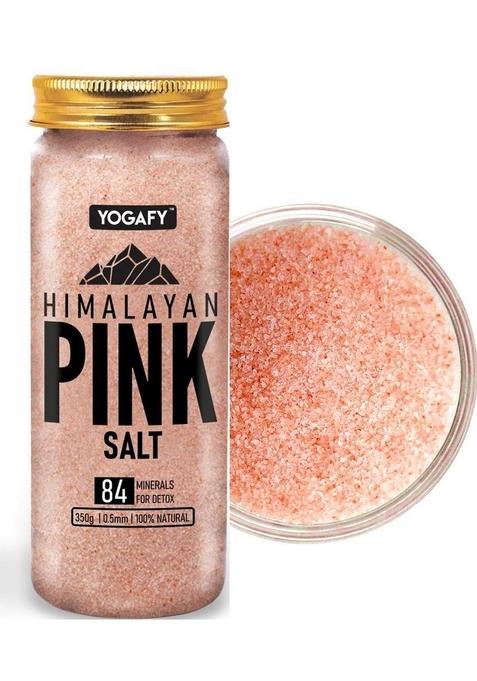 YOGAFY YOGAFY- Himalayan Pink Salt - (350 gm) || HEART HEALTHY Packed with 84 Minerals | Cooking Seasoning for grilled meats, seafood as well baking FOOD GRADE Pet Jar Pack
