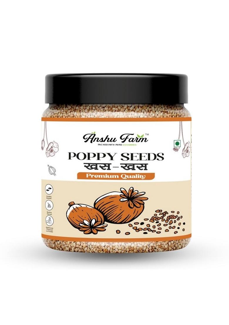 Anshu Farm Poppy Seeds (Khas Khas), Indian Posta Dana, No Artificial Colors and Preservatives, for Eating, Helps Boost Immunity Health Benefits