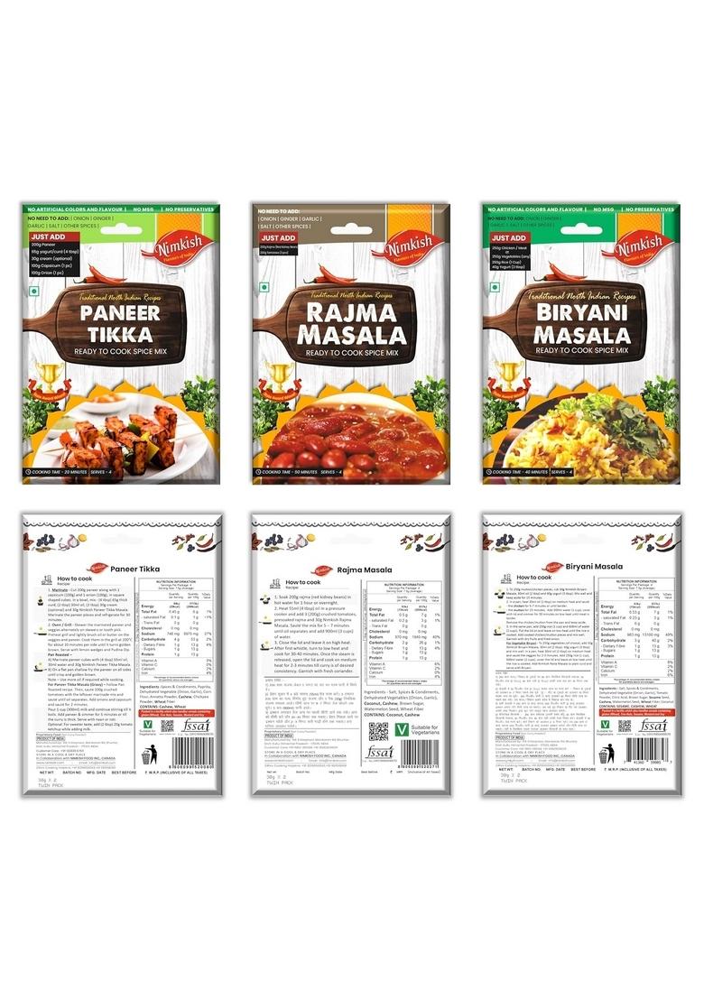 Nimkish Veg. Ready to Cook Spices Combo Pack of 10, Quick and Tasty Meals, Instant Masala, Premix