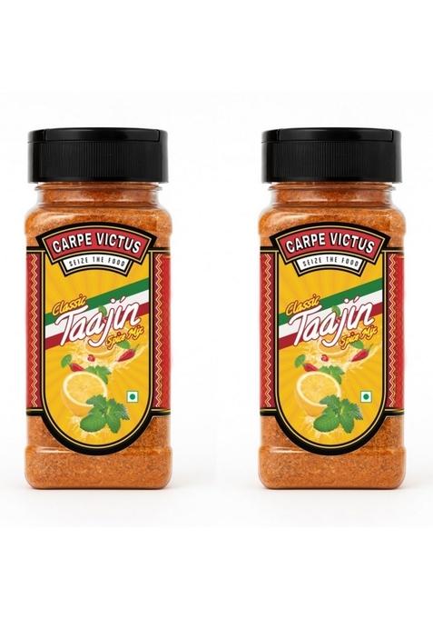 CARPE VICTUS Tajin Spice Mix Pack of 2 (100 gms each), Taajin Seasoning for Juices, Fruits, Cocktails, Snacks, Salads, Chilli Lime Masala Drinks, Mexican Masalas Cooking & Garnishing