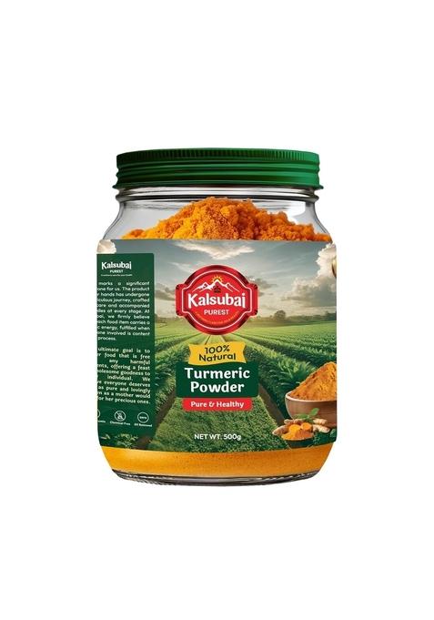 KALSUBAI PUREST Turmeric Powder | Pure Organic Natural, High Curcumin Ayurvedic Benefits Ideal for Cooking & Skincare (500gm)