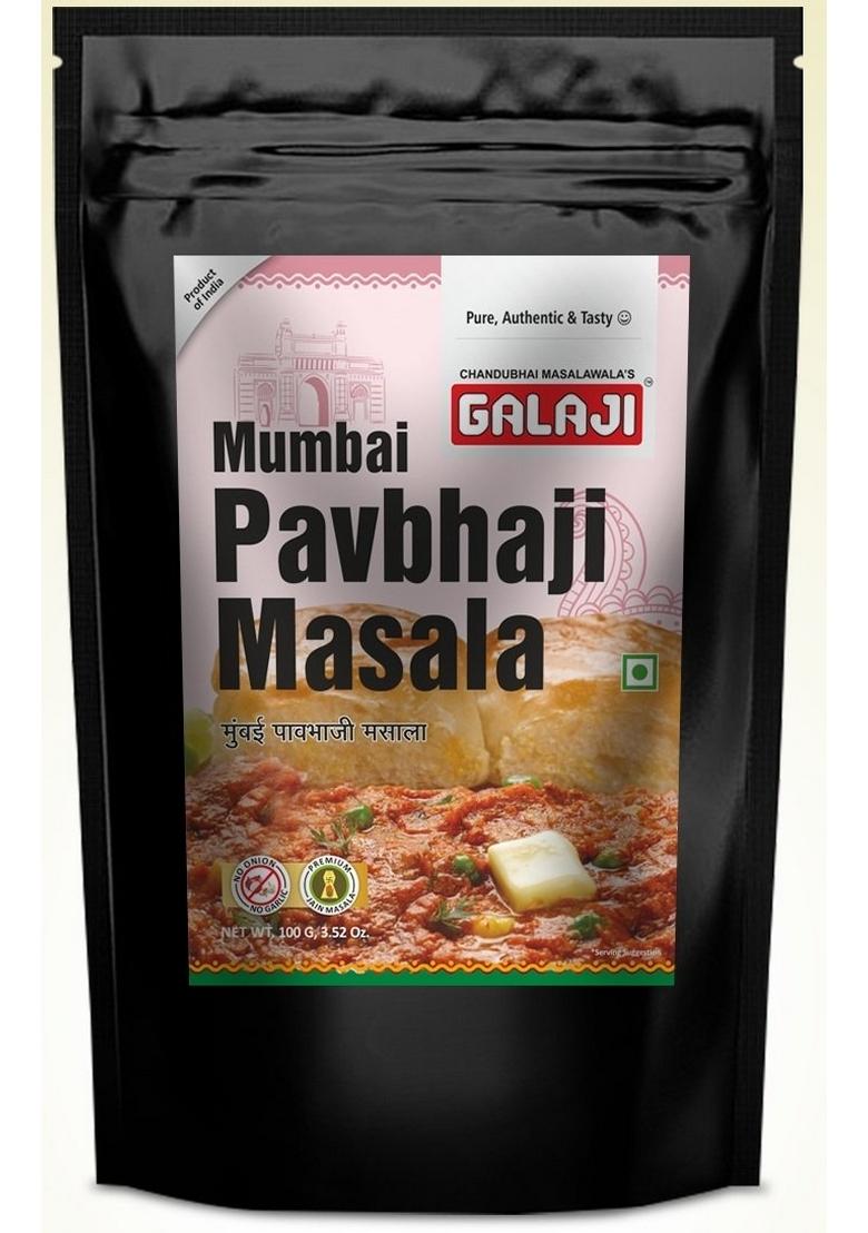 GALAJI Mumbai Pav Bhaji Masala | No artificial colors| Preservative| Pure Spices |Authentic masala|100 Grams Zip Lock Packing|