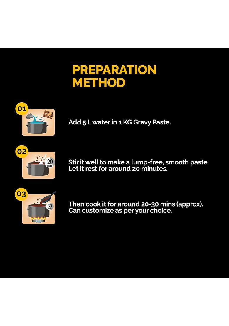Karamat Brown Gravy Base (Veg, 1 Kg. Mix), Ready to Cook Paste, Instant Food Mix, Onion Based Indian Curry and Mughlai Delicacies, MYO