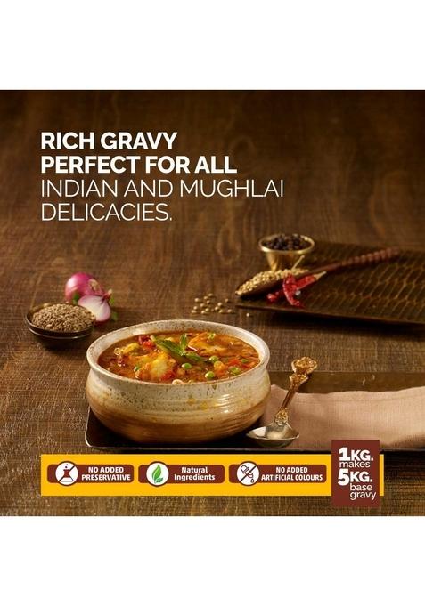 Karamat Brown Gravy Base (Veg, 1 Kg. Mix), Ready to Cook Paste, Instant Food Mix, Onion Based Indian Curry and Mughlai Delicacies, MYO