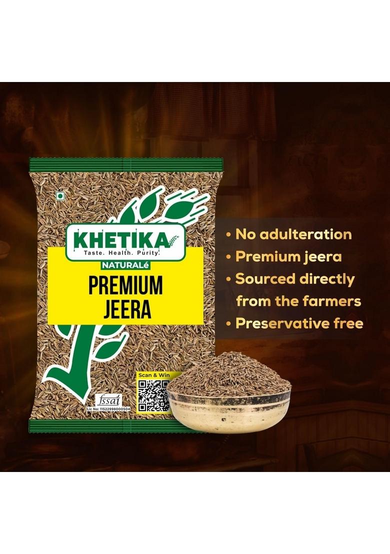 KHETIKA Naturale Premium Jeera | Whole Cumin Seeds 500gm