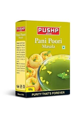 Pushp Brand Panipuri Masala 100g | pack of 1 Pani Puri Golgappa Puchka Chatpata Tangy & Spicy Street-Style Mint Tamarind Mix Authentic Indian Street Food Spice Blend No Artificial Flavour