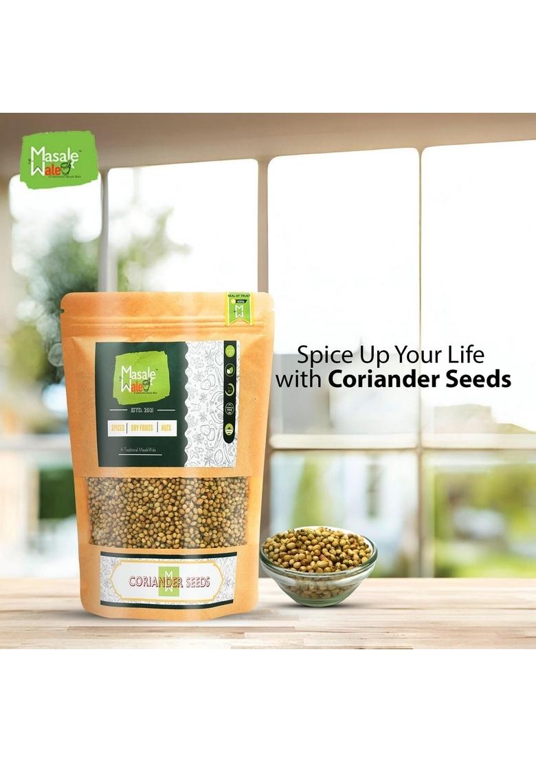 TheMasalewale 200gm Coriander Seeds Whole|Khada Dhaniya/Sabut Dhaniya Deshi|Sundried Sortex Cleaned Rich In Essential Oil|Natural Green|No Added Flavours And Colour|100% Natural