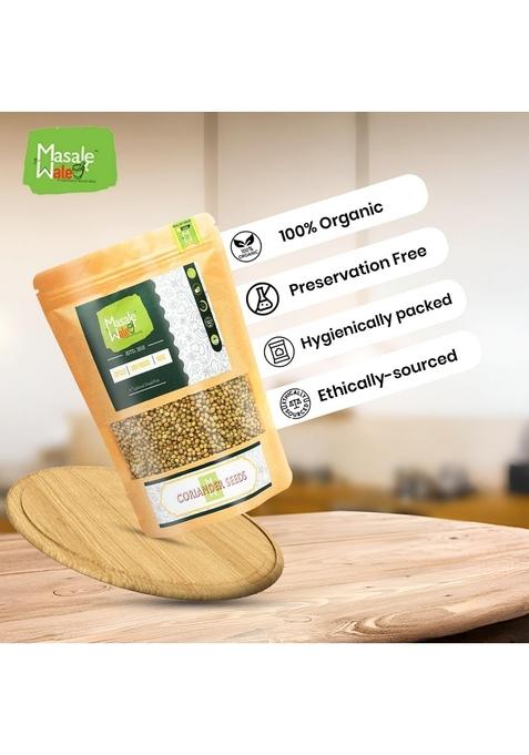 TheMasalewale 200gm Coriander Seeds Whole|Khada Dhaniya/Sabut Dhaniya Deshi|Sundried Sortex Cleaned Rich In Essential Oil|Natural Green|No Added Flavours And Colour|100% Natural