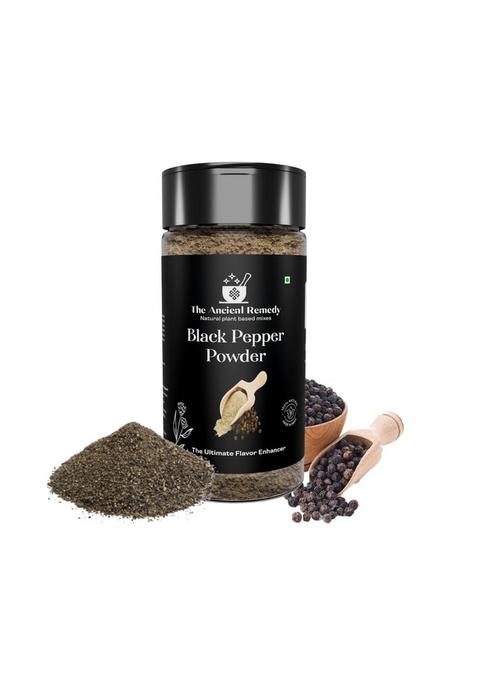 THE ANCIENT REMEDY Black Pepper Powder | Kali Mirch 100% Natural 2X Aroma & Flavour Finely Ground,Non-Gmo-For Seasoning Enhancing Flavors - 100gm Pack Of 1