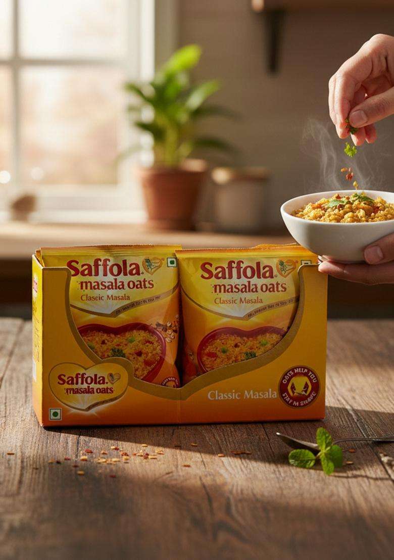Saffola Masala Oats, Classic Masala, 40g (Pack of 6) - Indya