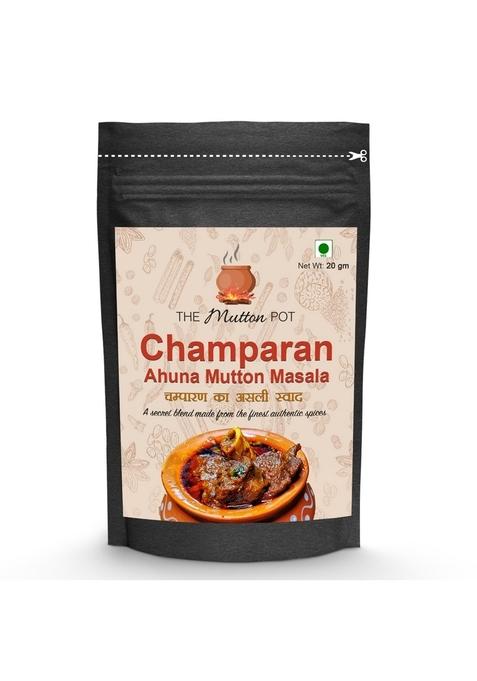 The Mutton Pot Champaran Ahuna Handi Masala 20g | No Preservatives, Artificial Colors Home Cooking Indian Meat Only Required for 1 Kg Shipped Fresh Curry Mix Bihar's Authentic Recipe Easy to Cook Gravy with Spices Desi Need Add Any Other