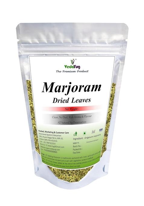 VY VedaYug Marjoram Leaves for Mediterranean Culinary Herb (70 gm)/ Flakes/Herbs/Seasoning/Soup/Pasta/Chicken