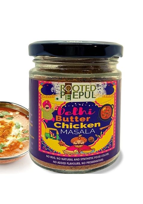 ROOTED PEEPUL - Butter Chicken Masala Powder An Authentic Recipe From The Streets Of Delhi Perfect Blend 28 Pure Premium Spices No MSG, Preservatives, Artificial Colour or Flavour 75g