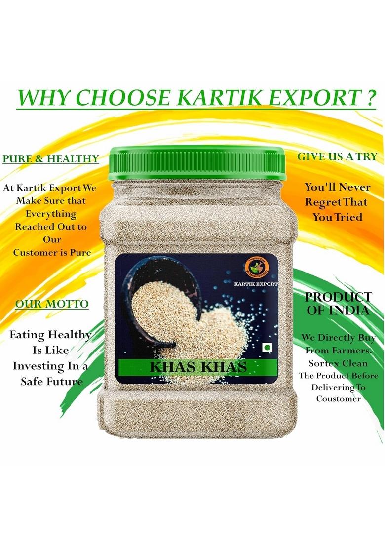 Kartik Export Khas Khas, Poppy Seeds, 250 Grams Jar