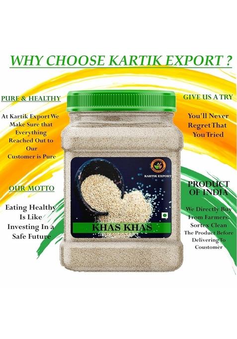 Kartik Export Khas Khas, Poppy Seeds, 250 Grams Jar