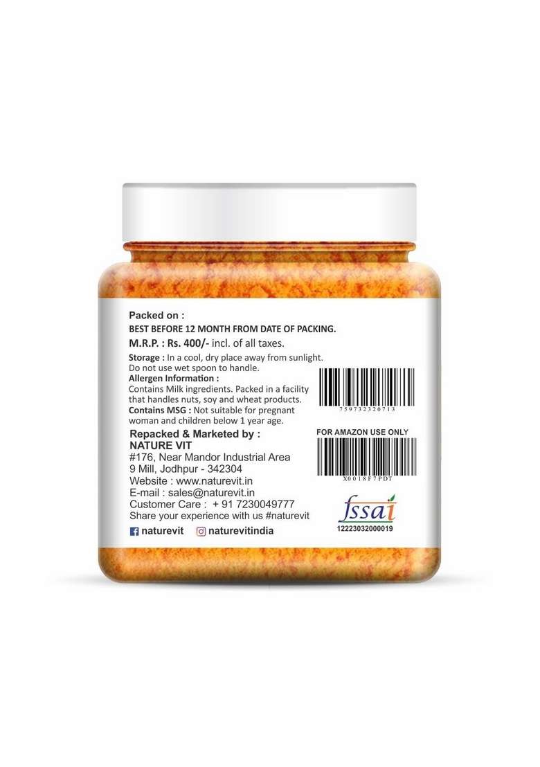 Nature Vit NatureVit Cheddar Cheese Powder, 250g | Powder For Popcorn Pizza Masala French Fries & Pasta Vegan Makhana - Indya