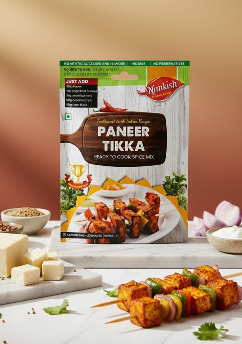 Nimkish Paneer Tikka Spice Mix 60g Twin Pack | Tandoori Masala Instant Premix for Restaurant-Style Easy to Cook Authentic Indian Flavour Marinade