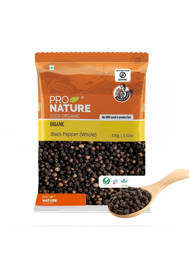 Pro Nature 100% Organic Black Pepper (Whole) 100g