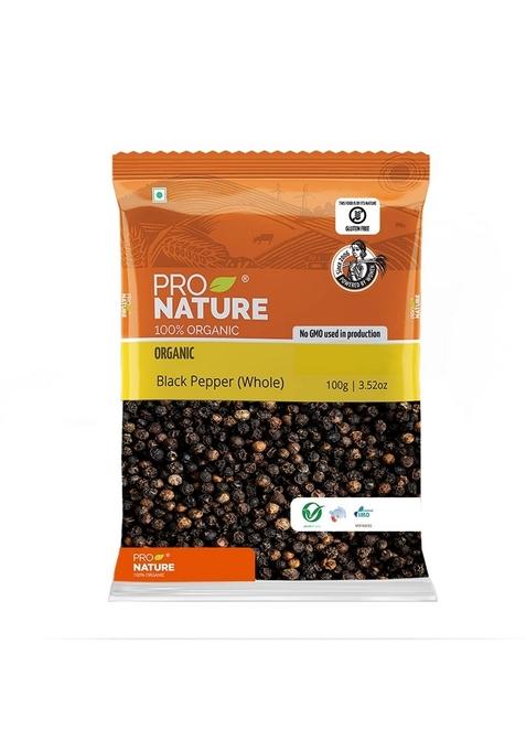 Pro Nature 100% Organic Black Pepper (Whole) 100g