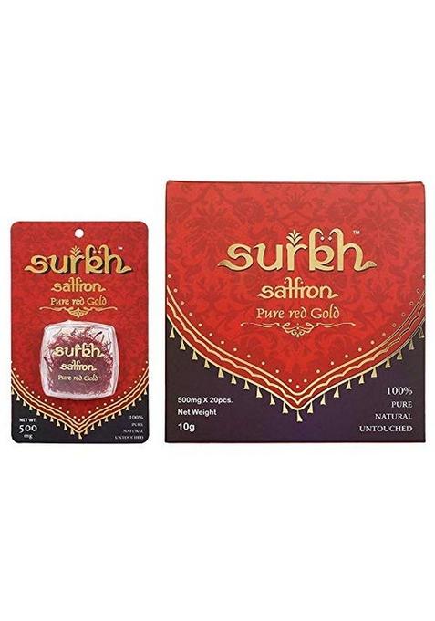 SURKH Saffron 100% Pure Natural Untouched Premium Grade 1 Kesar (1 Grams, Pack of 5)