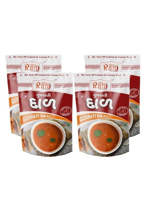 SHREE RAM MASALA Ready to Cook Gujarati Dal, Pack of 4, 800g (200g x 4) Instant Food 4 | No Artificial Colors, Preservatives and Flavours Just Add Water