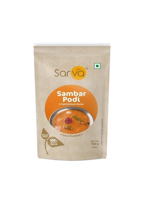 Sarva Iyengar Sambar Podi (Masala) 100g | Authentic South Indian Spice Blend Traditional Recipe Aromatic Powder Ideal for Rich Flavorful Homemade (100g Pack)
