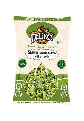 DELIKO Premium Green Cardamom Pods | Whole Elaichi for Cooking, Baking, Tea & Desserts 100% Natural Aromatic Spices with Rich Flavor Hygienically Packed, Vegetarian (50 Gram)