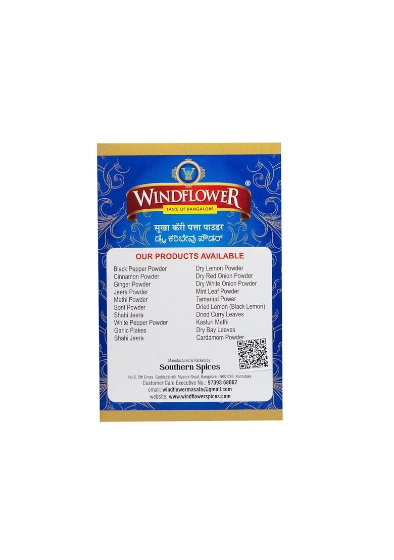 Windflower Dry Curry Leaf Powder | 100g Natural & Aromatic Ideal for Cooking, Seasoning South Indian Recipes