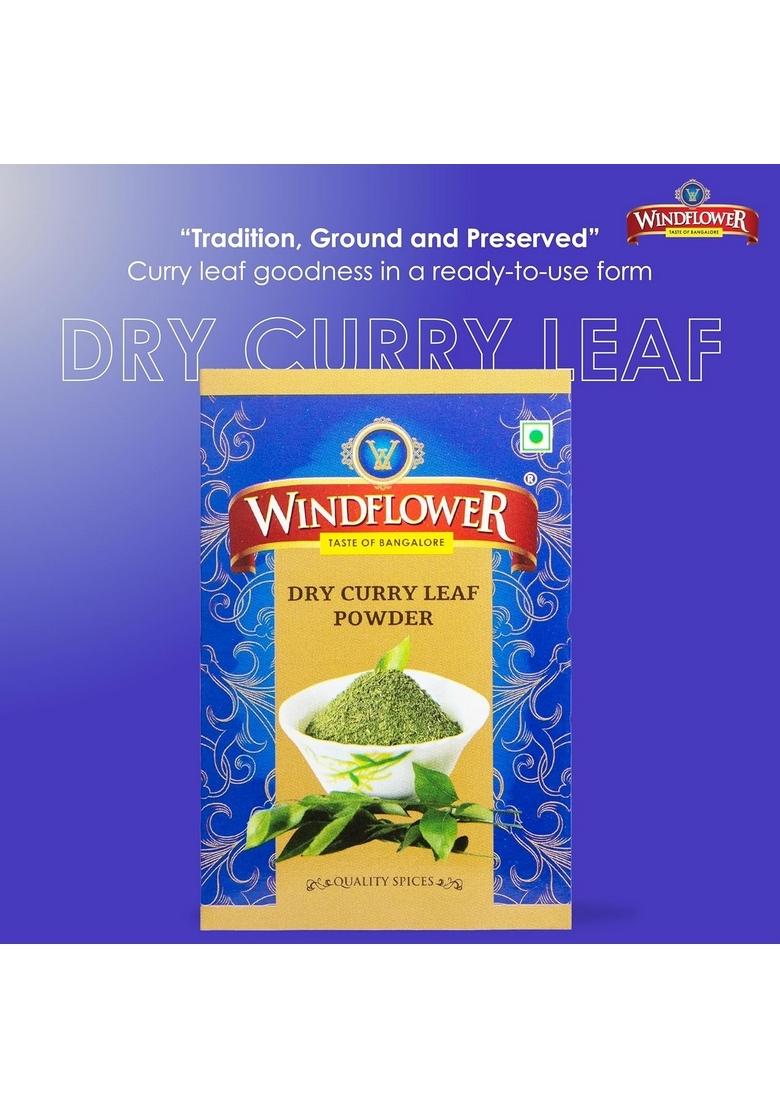 Windflower Dry Curry Leaf Powder | 100g Natural & Aromatic Ideal for Cooking, Seasoning South Indian Recipes