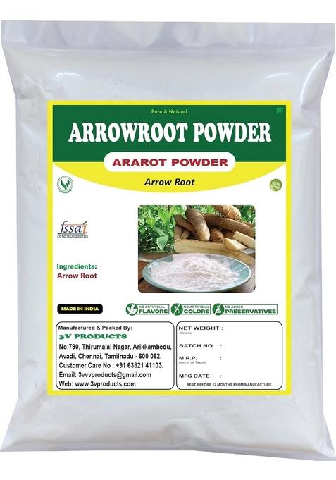 3V PRODUCTS Arrowroot Powder 100Grms | Ararot Arrow Root for Gravy, Puddings, Soups, Bread