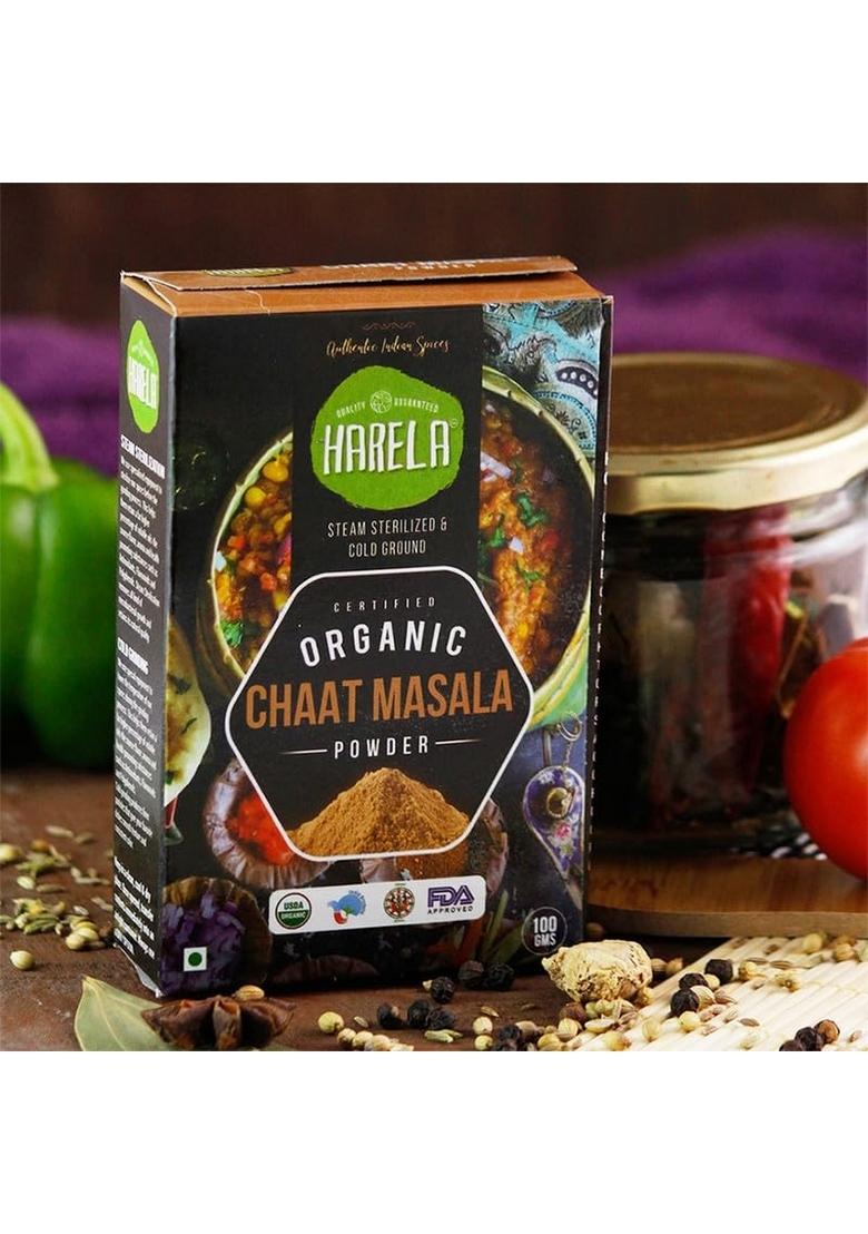JUST GOOD FOOD CO Harela Certified Organic Chaat Masala Powder with Natural Oils | No Additives or Harmful Chemicals Cold-Pressed & Steam Sterilised Aromatic Flavourful (Pack-3)