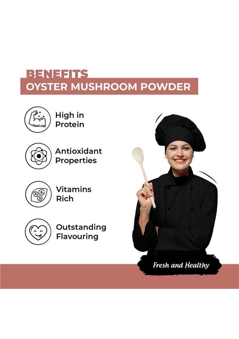The Mushrooms Hub Oyster Mushroom Powder (200gms) No Added Preservatives | 100% Natural Dried