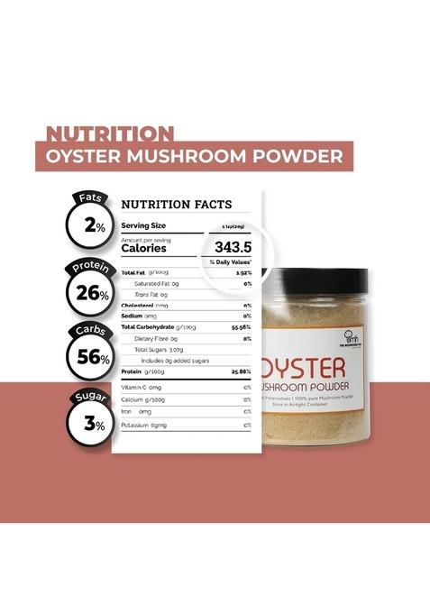 The Mushrooms Hub Oyster Mushroom Powder (200gms) No Added Preservatives | 100% Natural Dried