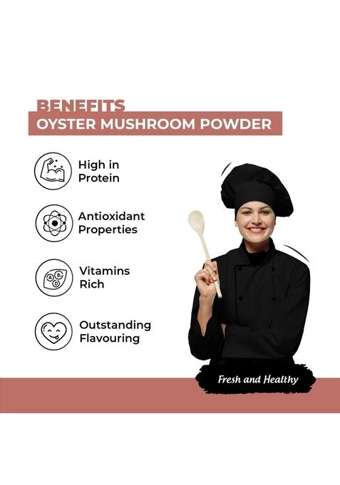 The Mushrooms Hub Oyster Mushroom Powder (200gms) No Added Preservatives | 100% Natural Dried