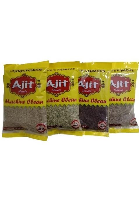 Ajit Masala Indian Spices | Pure natural Sortex Jeera(Cumin), Saunf(Fennel), Rai(Mustard),Ajwain(Carom)
