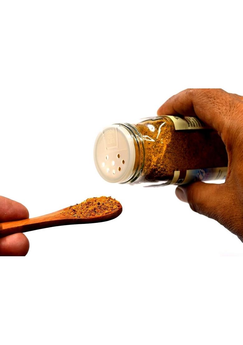 Rasparna Green Mix Garlic Flavored Seasoning Salt in Spinker Glass Bottle Herbal Pisyun Loon Pahadi Masala Namak 100g