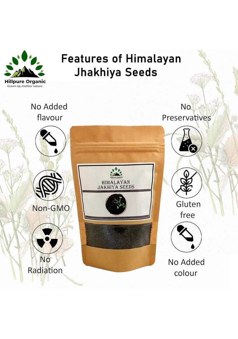 Hillpure Organic Grown by mother nature Himalayan Jhakhiya Seeds | Super Food of Uttarakhand |100% Pure & Natural Cleome viscosa Wild Mustard (175 GM) - Indya