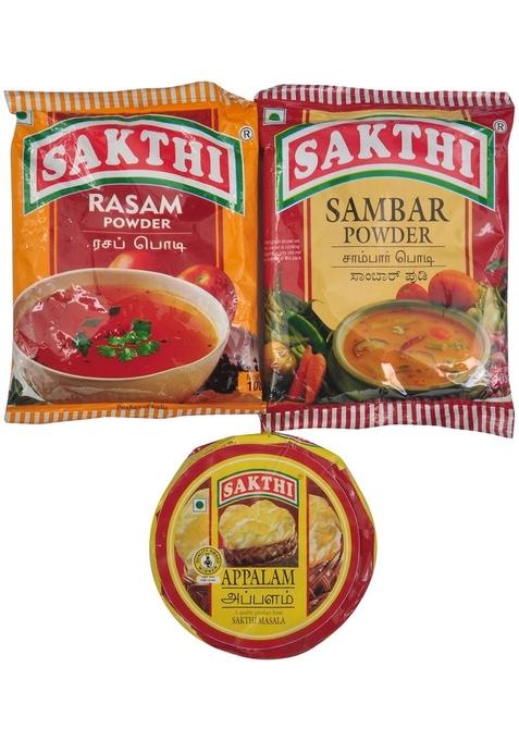 SAKTHI Sambar Powder 100gm + Rasam Appalam (Pappad) 150gm